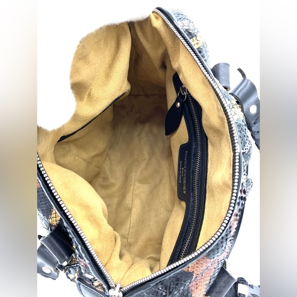 Pauric Sweeney Shiny Black Leather Python Hand Bag - Picture 6 of 12